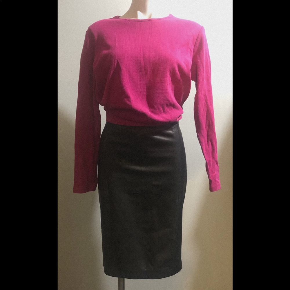 Antonio Melani Faux leather black pencil skirt